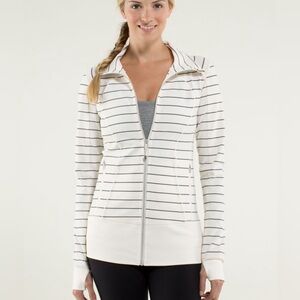 EUC Lululemon Nice Asana Jacket Slalom Stripe Angel Wing / Angel Wing